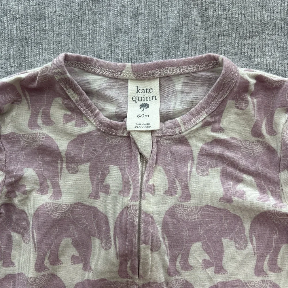 Boutique Kate Quinn Long Sleeve Sleeper One-Piece Organic Cotton 6-9M Pink